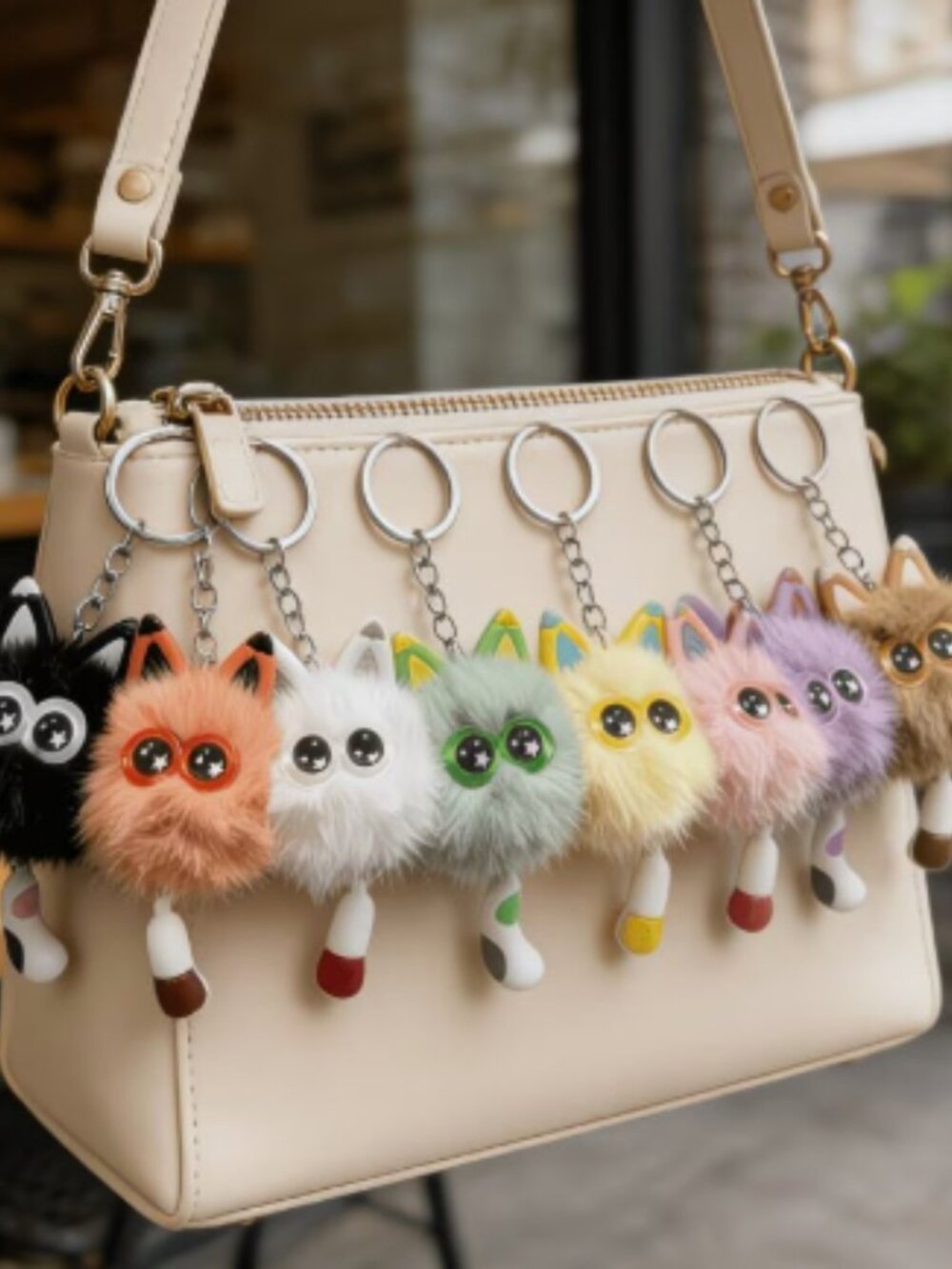 Softy Cat Bag Charms Various Colors